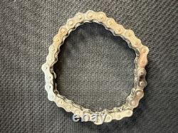 Vtg 1989 89 FM Franklin Mint Sterling 925 Motorcycle Bike Chain Bracelet, 8in