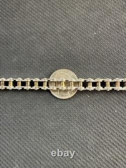 Vtg 1989 89 FM Franklin Mint Sterling 925 Motorcycle Bike Chain Bracelet, 8in