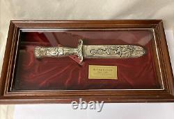 Vtg Franklin Mint Teddy Roosevelt Silver Knife Embellished Sterling Silver 1988