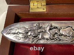 Vtg Franklin Mint Teddy Roosevelt Silver Knife Embellished Sterling Silver 1988