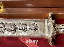 Vtg Franklin Mint Teddy Roosevelt Silver Knife Embellished Sterling Silver 1988