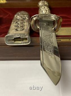 Vtg Franklin Mint Teddy Roosevelt Silver Knife Embellished Sterling Silver 1988