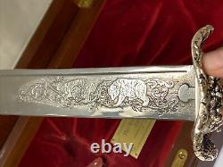 Vtg Franklin Mint Teddy Roosevelt Silver Knife Embellished Sterling Silver 1988