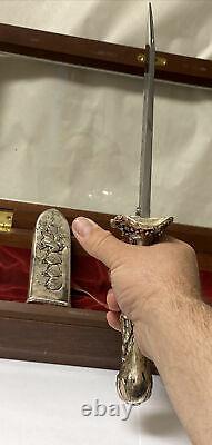 Vtg Franklin Mint Teddy Roosevelt Silver Knife Embellished Sterling Silver 1988