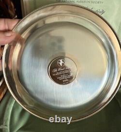 Vtg. Sterling Silver Plate Audubon Society 1973 The Wood Thrust Franklin Mint