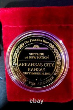 WILD WEST 24kgp on 1 oz. 925 Silver proof Wagon Train gorgeous rare collectible