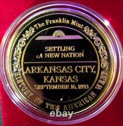 WILD WEST 24kgp on 1 oz. 925 Silver proof Wagon Train gorgeous rare collectible