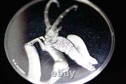 WINGED IBEX Sterling Silver Coin By Franklin Mint Art perse Louvre Museum Paris