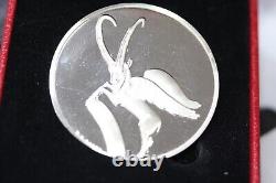 WINGED IBEX Sterling Silver Coin By Franklin Mint Art perse Louvre Museum Paris