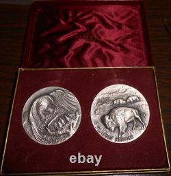 WITTNAUER PRECIOUS METALS GUILD NY BALD EAGLE and PLAINS BISON