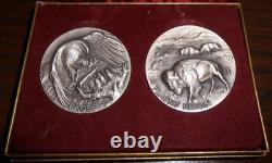 WITTNAUER PRECIOUS METALS GUILD NY BALD EAGLE and PLAINS BISON