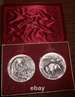 WITTNAUER PRECIOUS METALS GUILD NY BALD EAGLE and PLAINS BISON
