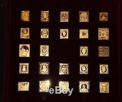 WORLD 1st STAMPS 24k GOLD STERLING SILVER L/E PROOFS RARE FRANKLIN MINT 73