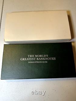 World's Greatest Bank Notes Franklin Mint Sterling Silver Rare Full Set of 50