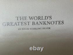 World's Greatest Bank Notes Franklin Mint Sterling Silver Rare Full Set of 50